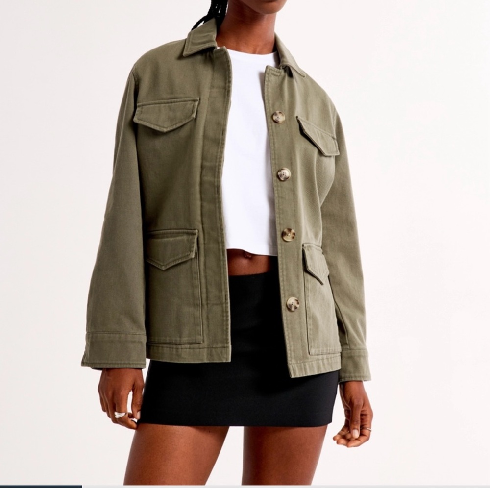 Abercrombie & Fitch olive green utility jacket